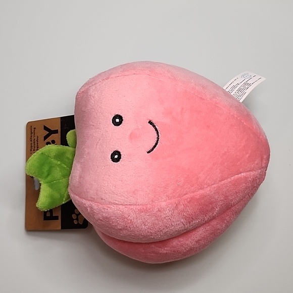 Pink Strawberry Giftable World Hypo Durable Lining Squeaker Stuffed Plush - Picture 1 of 9